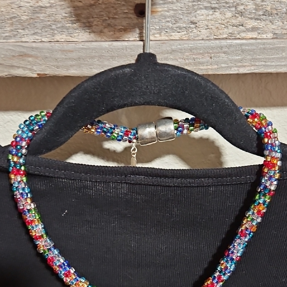 Vibrant Multicolor Beaded Necklace And Bracelet